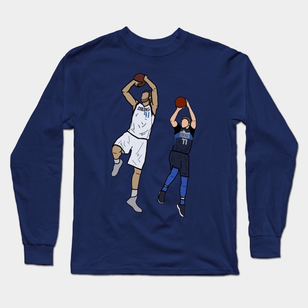 Dirk Nowitzki x Luka Doncic Signature One Leg Fadeaway Dallas Mavericks Nba Long Sleeve T Shirt TeePublic